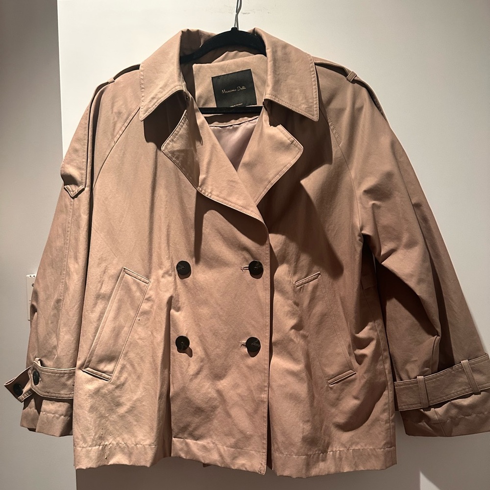 Massimo Dutti short cropped trench jacket
